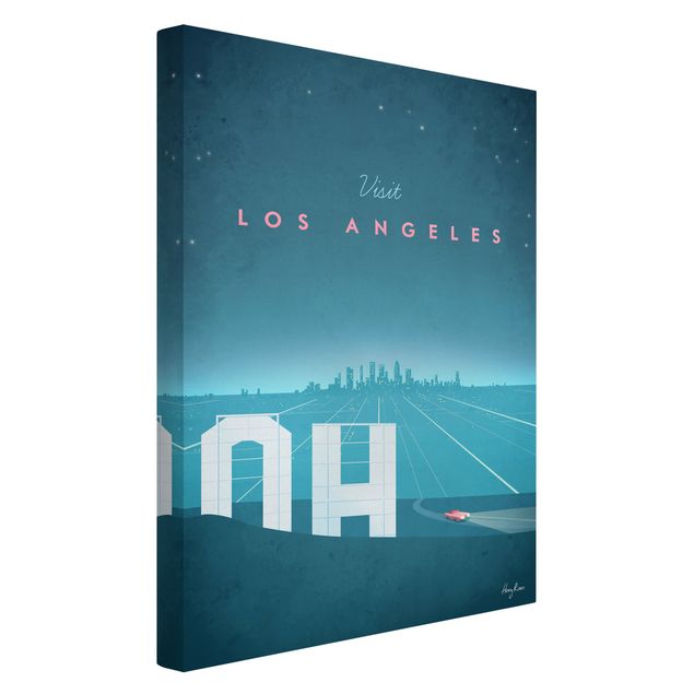 Stampa su tela Poster di viaggio - Los Angeles