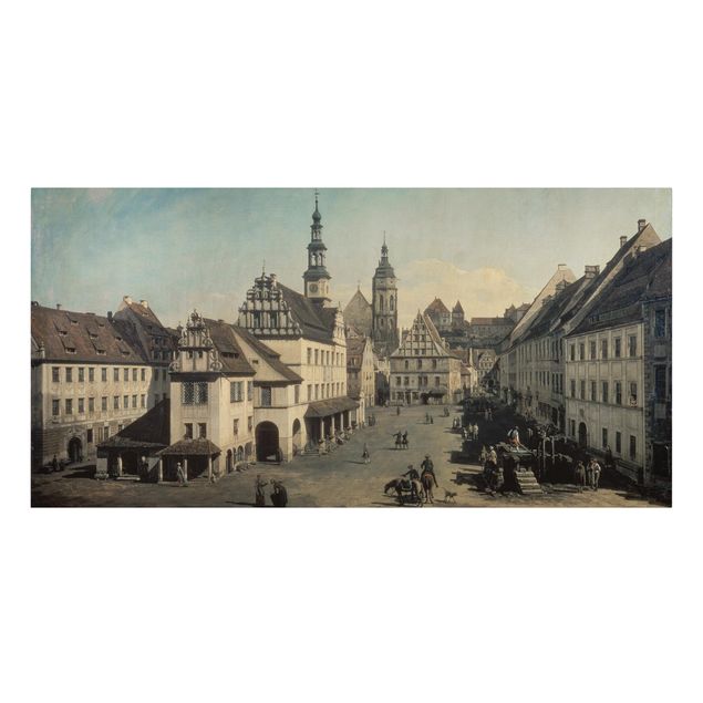 Stampe su tela Bernardo Bellotto - La piazza del mercato di Pirna