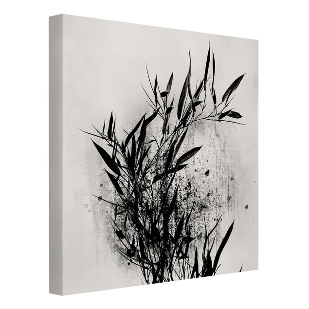 Tele bianco e nero Mondo vegetale grafico - Bambù nero