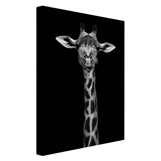 Quadri su tela animali Ritratto di giraffa scura