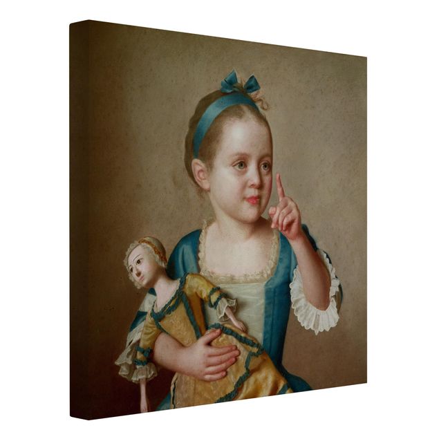 Quadri su tela Jean Etienne Liotard - Ragazza con bambola