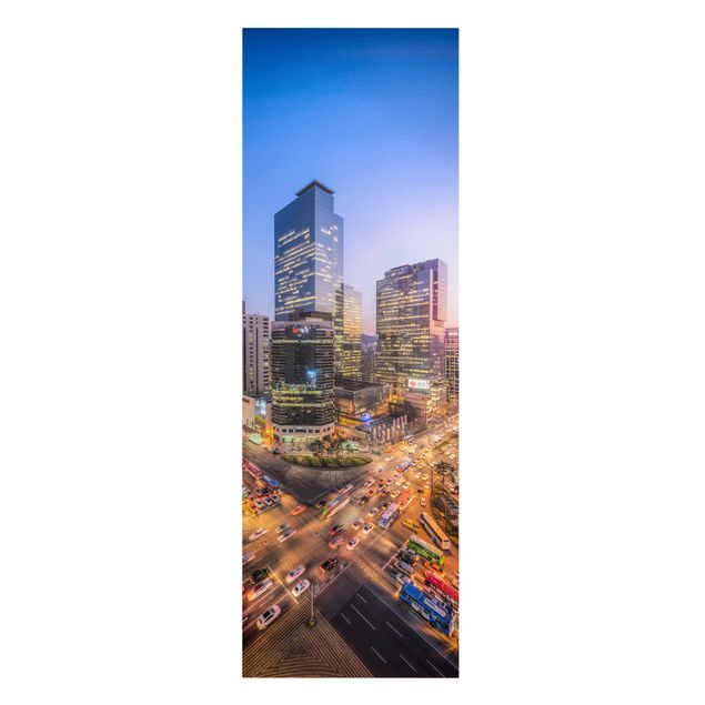Stampa su tela Luci della città nel distretto di Gangnam
