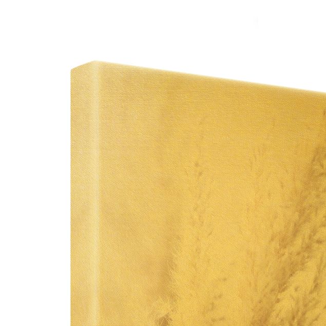 Quadro su tela oro - Macro inquadratura di erba della Pampas