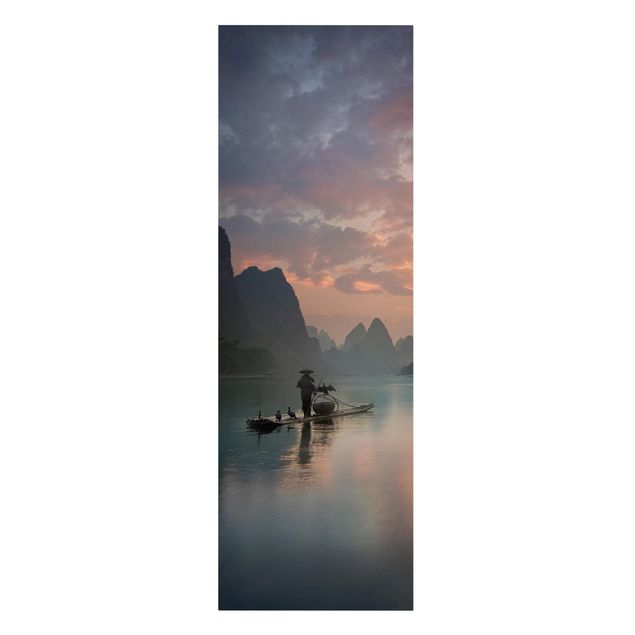 Stampa su tela - Alba sul fiume cinese - Pannello