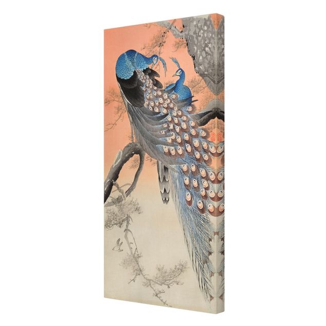 Stampa su tela Illustrazione vintage di pavone asiatico I