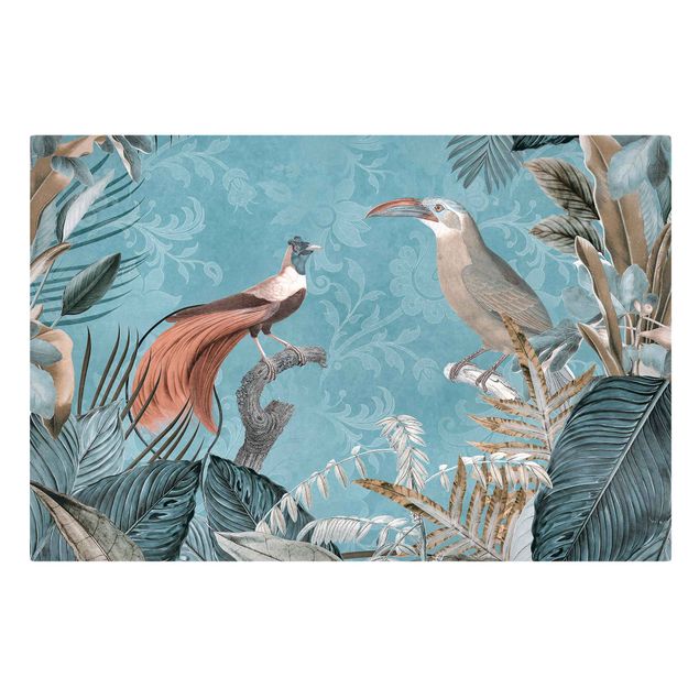 Tele vintage Collage vintage - Uccelli del paradiso
