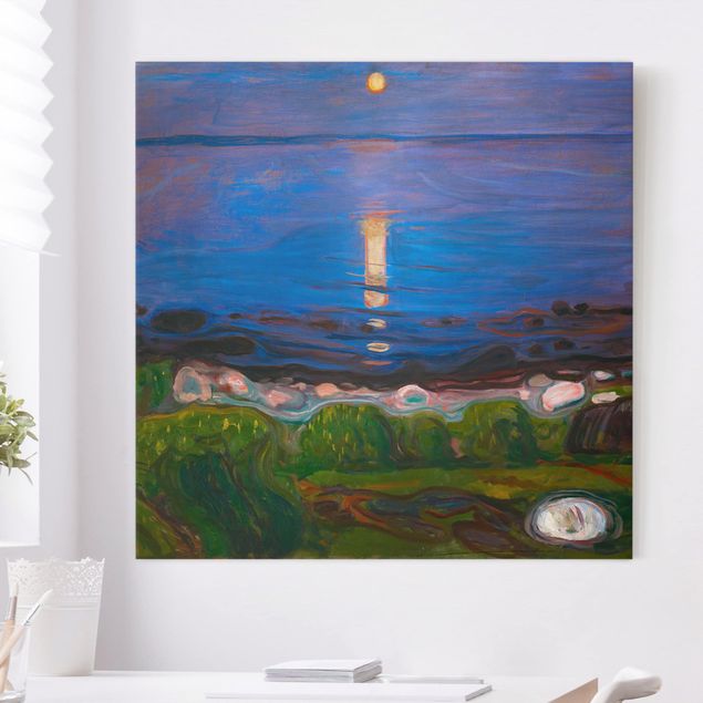 Quadri tela mare Edvard Munch - Notte d'estate sulla spiaggia