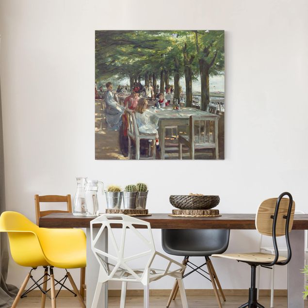 Stampe su tela paesaggio Max Liebermann - La terrazza del ristorante Jacob