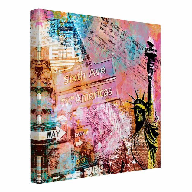 Stampe su tela città Collage della Sixth Avenue di New York