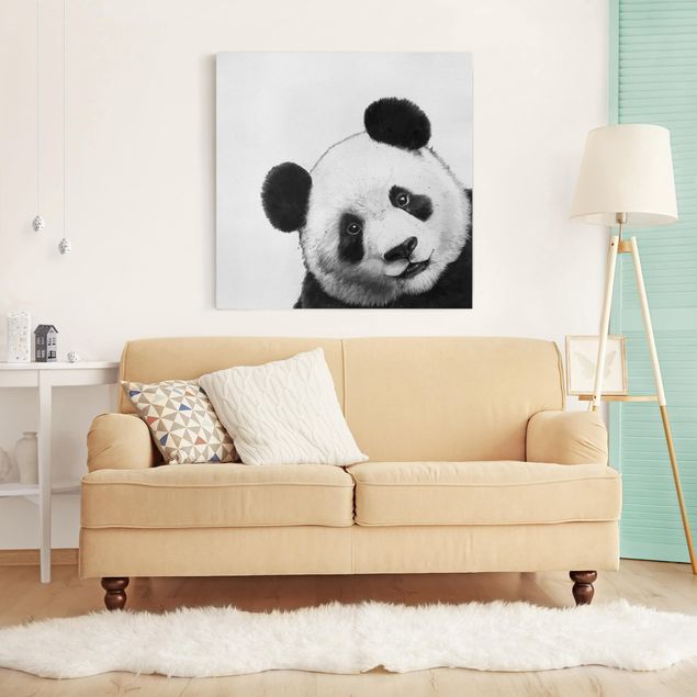 Riproduzioni su tela quadri famosi Illustrazione - Panda Disegno in bianco e nero