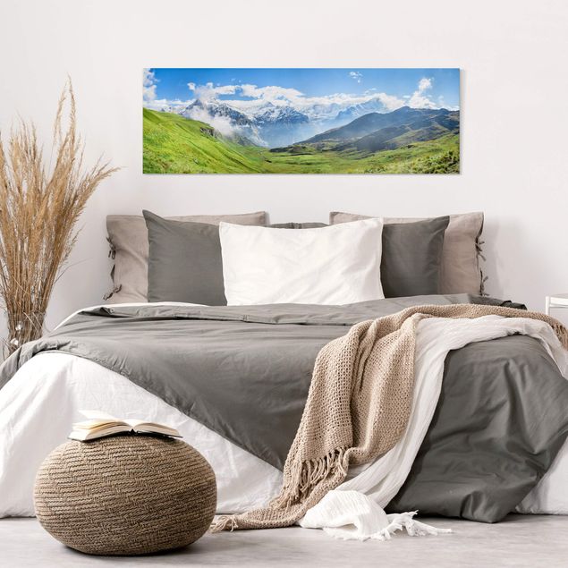 Tele con paesaggi Panorama alpino di Swizz