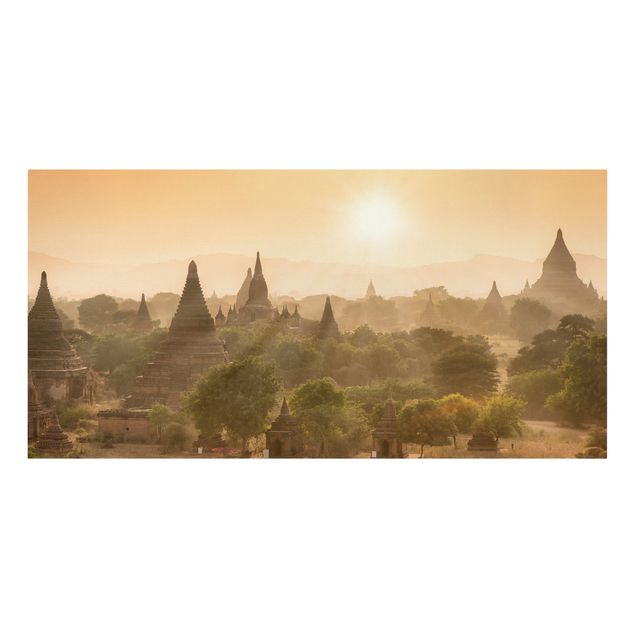 Stampa su tela città Il sole che tramonta su Bagan