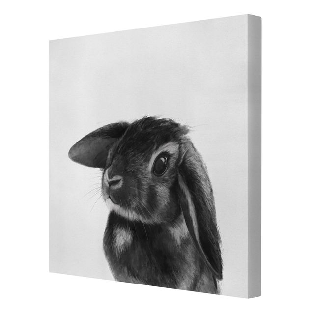Quadri su tela Illustrazione - Coniglio - Disegno in bianco e nero