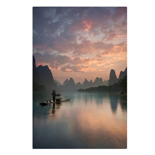 Stampa su tela - Alba sul fiume cinese - Verticale 2:3