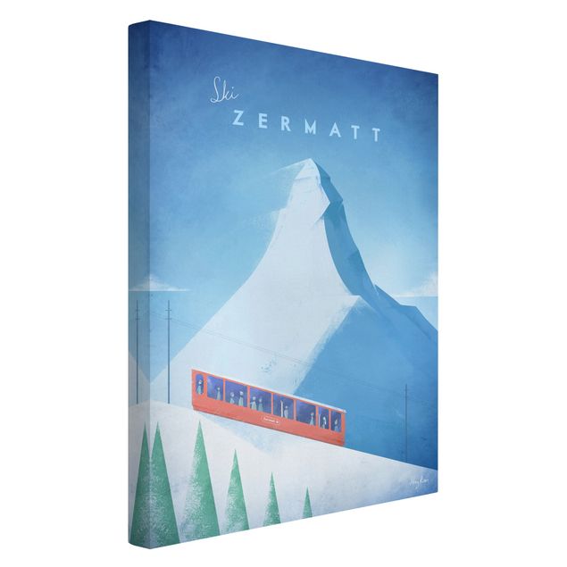 Stampe su tela vintage Poster di viaggio - Zermatt