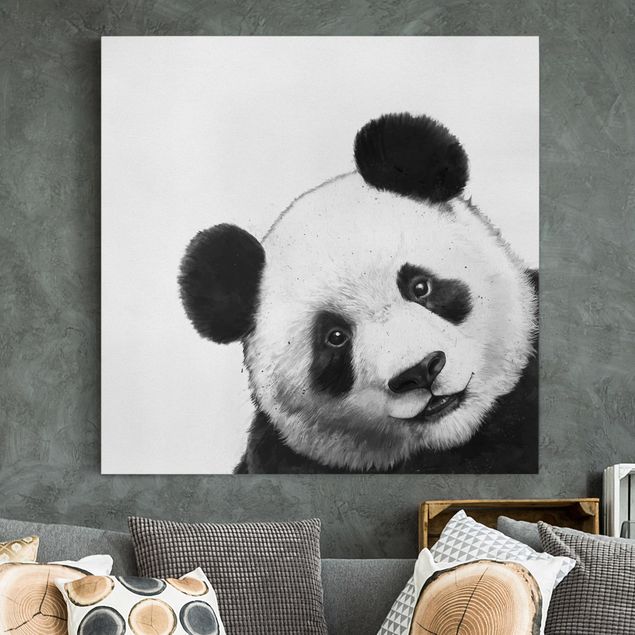 stampe animali Illustrazione - Panda Disegno in bianco e nero