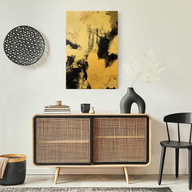 Quadri moderni per soggiorno Collage d'oro