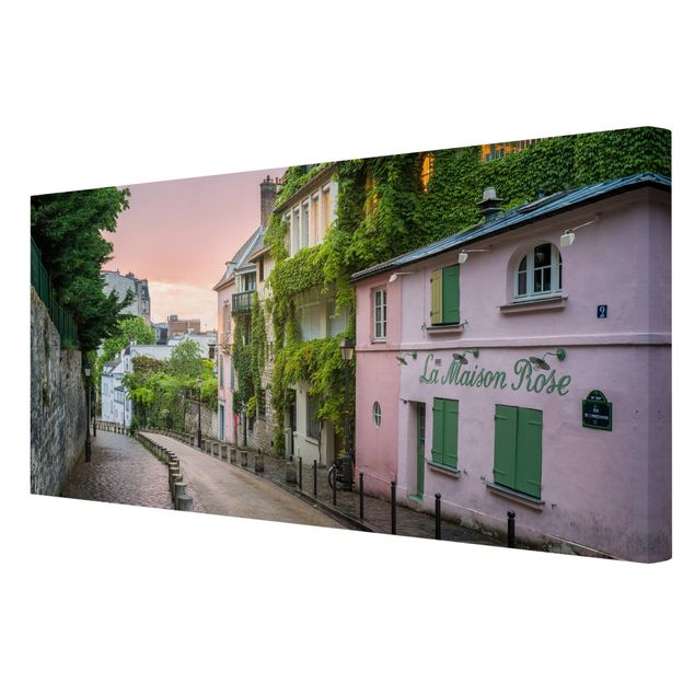 Quadri moderni per soggiorno Crepuscolo rosa a Parigi