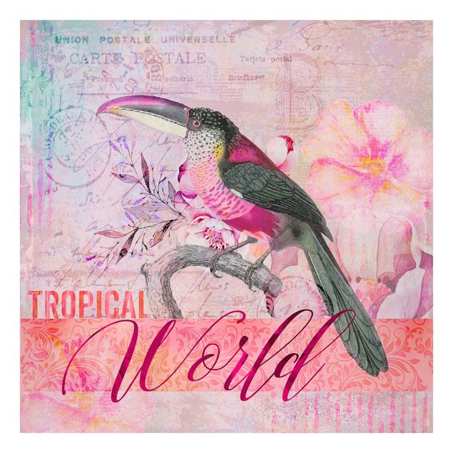 Riproduzioni su tela quadri famosi Collage vintage - Tucano del mondo tropicale
