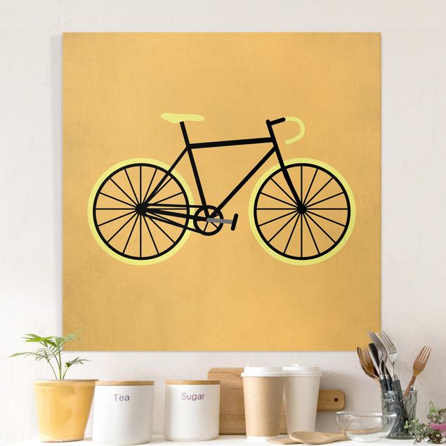 Riproduzioni su tela Bicicletta in giallo