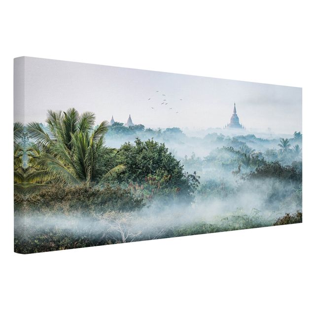 Riproduzioni su tela quadri famosi Nebbia mattutina sulla giungla di Bagan
