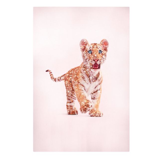 Quadro su tela animali Tigre con glitter