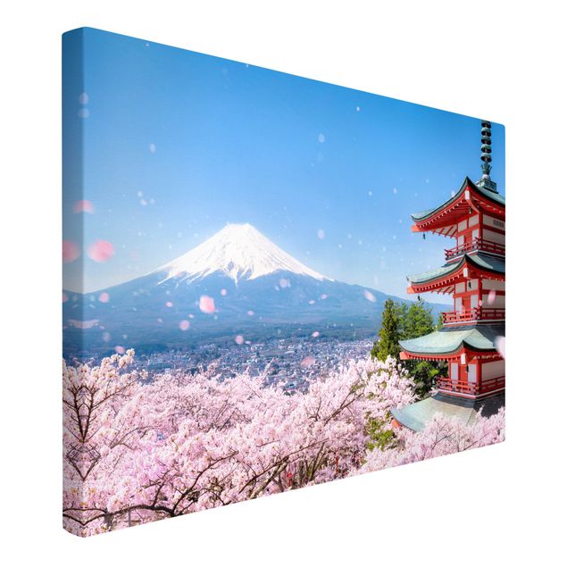 Stampe su tela paesaggio Pagoda Chureito e Monte Fuji