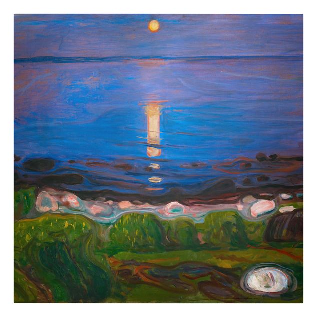 Quadri moderni per soggiorno Edvard Munch - Notte d'estate sulla spiaggia