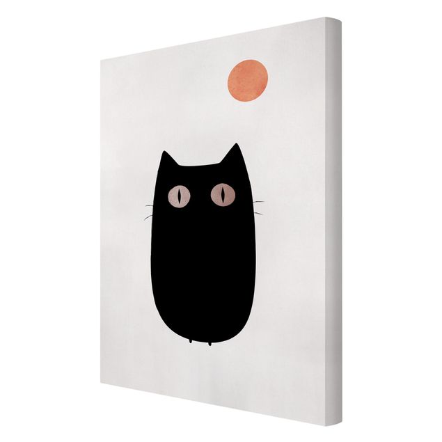 Quadri moderni per soggiorno Illustrazione di un gatto nero