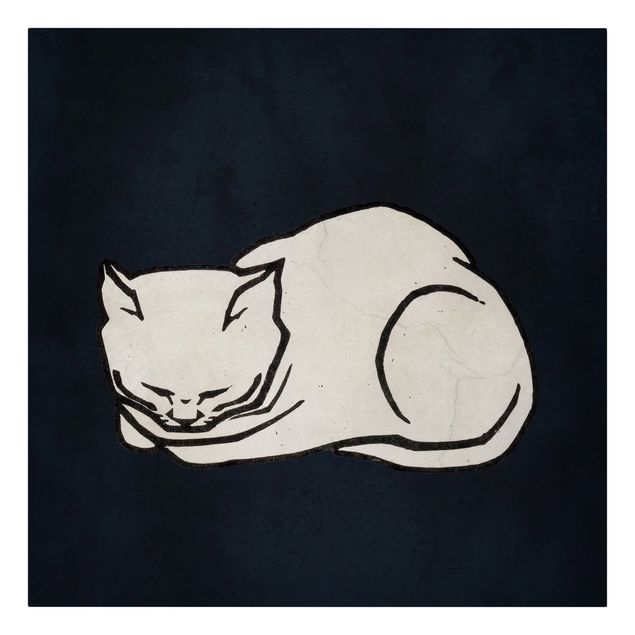 Stampe su tela animali Illustrazione di gatto addormentato