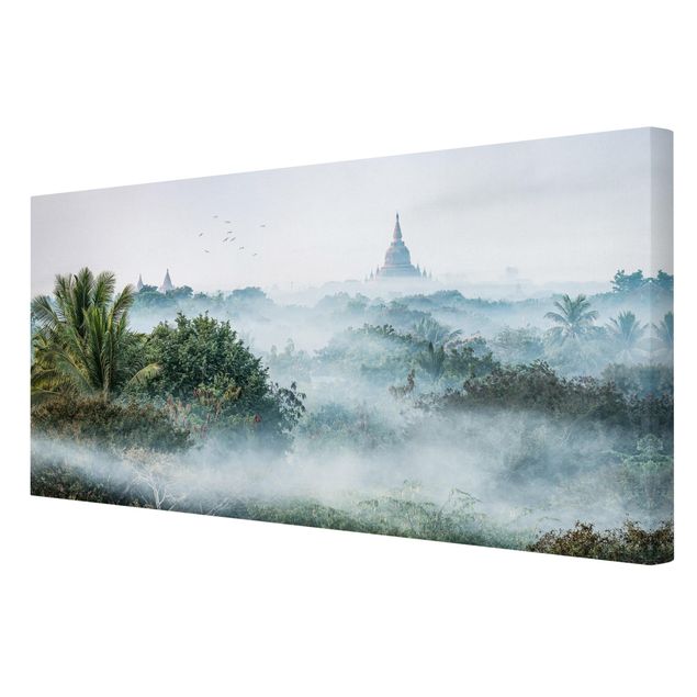 Quadri su tela Nebbia mattutina sulla giungla di Bagan
