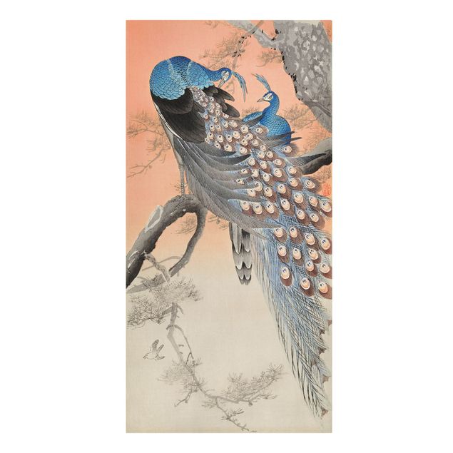 Quadro su tela animali Illustrazione vintage di pavone asiatico I