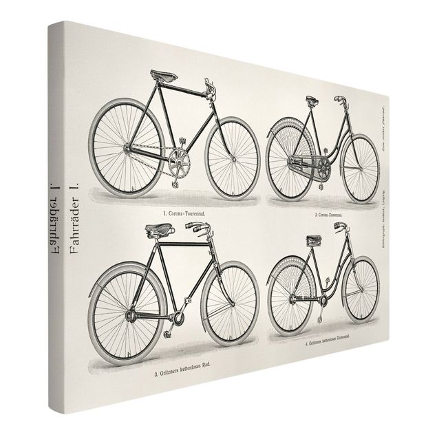 Stampa su tela - Vintage Poster Biciclette - Orizzontale 2:3