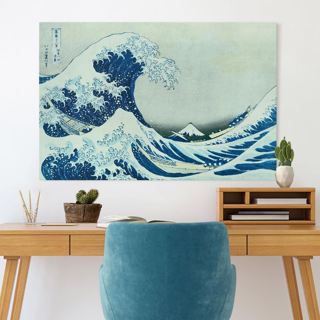 Quadri su tela paesaggio Katsushika Hokusai - La grande onda di Kanagawa
