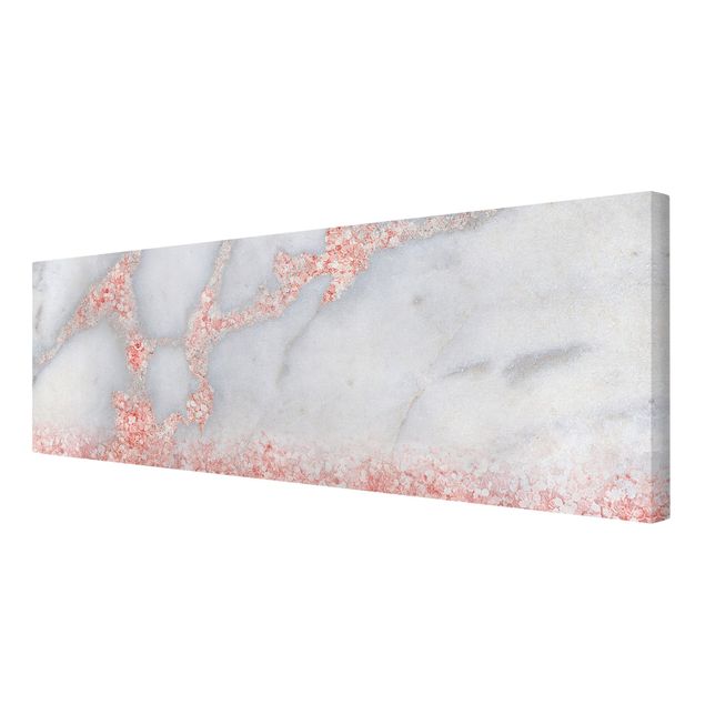 Stampa su tela - Ottica marmo con Rosa Confetti - Panoramico