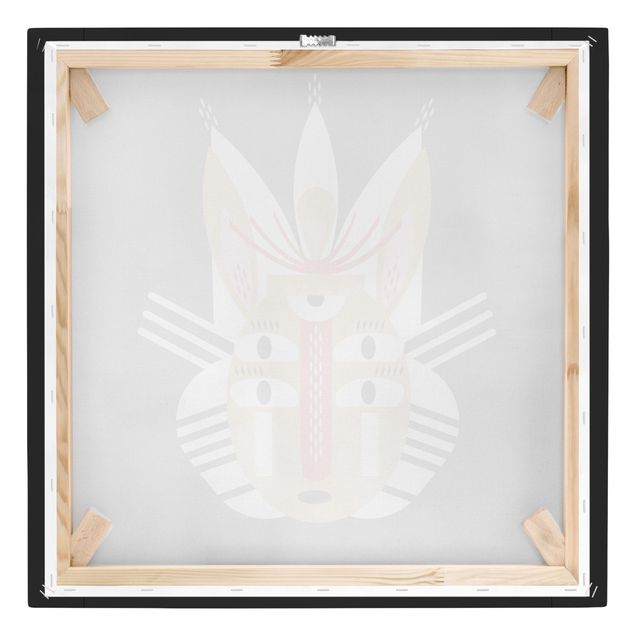 Stampa su tela - Collage Mask Ethnic - Coniglio - Quadrato 1:1