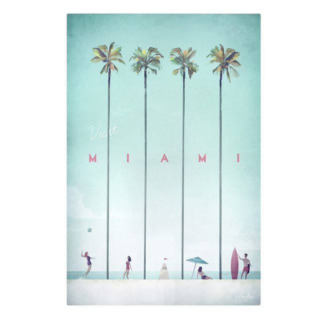 Stampa su tela Poster di viaggio - Miami