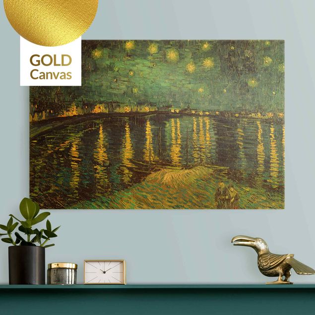  Tele oro Vincent Van Gogh - Notte stellata sul Rodano