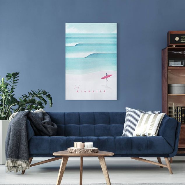 Quadri mare e spiaggia Poster di viaggio - Biarritz