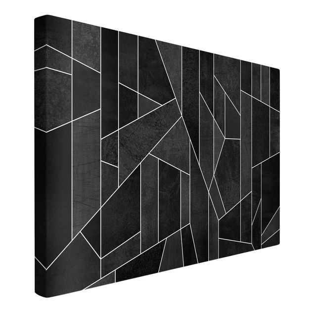 Riproduzione quadri su tela Acquerello geometrico in bianco e nero