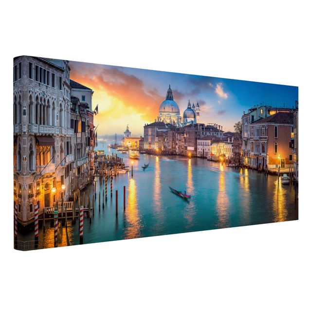 Quadri su tela paesaggio Tramonto a Venezia