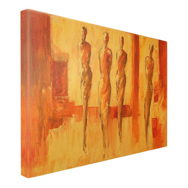 Abstrakte Kunst Quattro figure in arancione