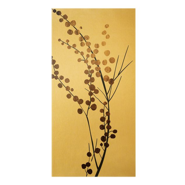 Quadri su tela Mondo vegetale grafico - Bacche oro