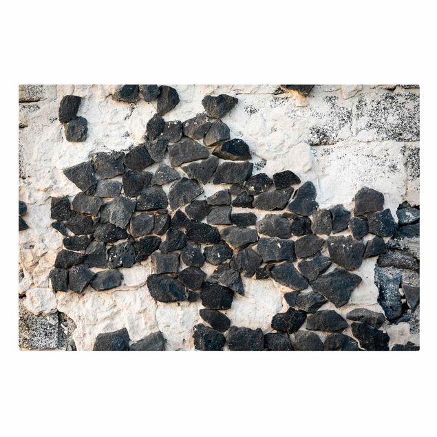 Stampa su tela - Muro con pietre nere - Orizzontale 2:3