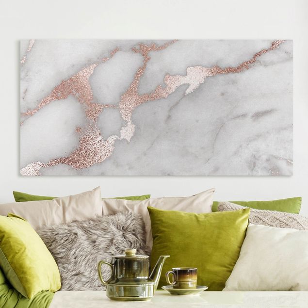 quadro astratto moderno Effetto marmo con glitter