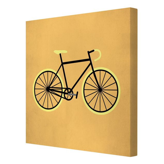 Stampa su tela - Bicicletta in giallo - Quadrato 1:1