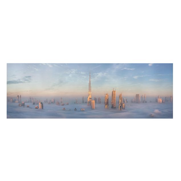 Stampa su tela - Dubai Sopra Le Nuvole - Panoramico