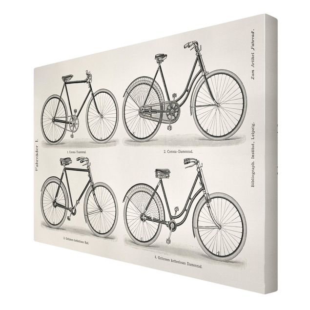 Stampa su tela - Vintage Poster Biciclette - Orizzontale 2:3