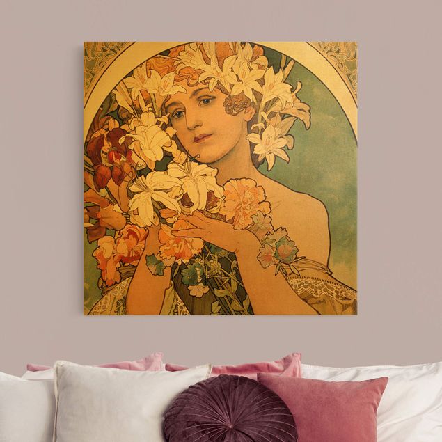 Stampe su tela fiori Alfons Mucha - Fiore