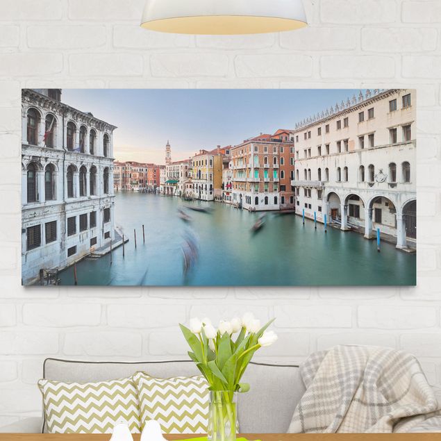 Stampe su tela città Vista sul Canal Grande dal Ponte di Rialto Venezia